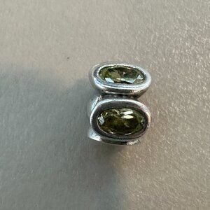 Authentic Pandora Charm - Silver & Green Oval Lights Charm S925 ALE - EUC
